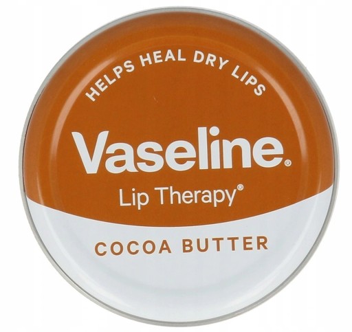 Balzam na pery Vaseline Lip Therapy Tin Cocoa Butter v kovovej plechovke 20 g