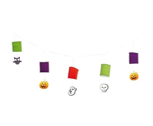 HALLOWEENSKÝ LAMPIÓN GARLANDA 2,5M TEKVICOVÝ DUCH