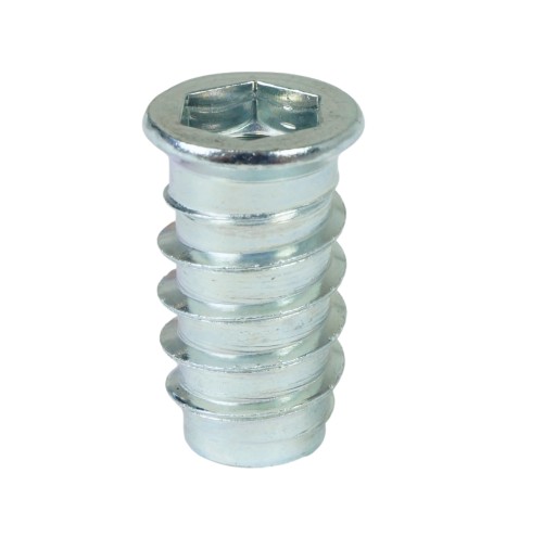 10x Objímka s dvojitým závitom, skrutka do dreva, vybranie M8 x 24 mm