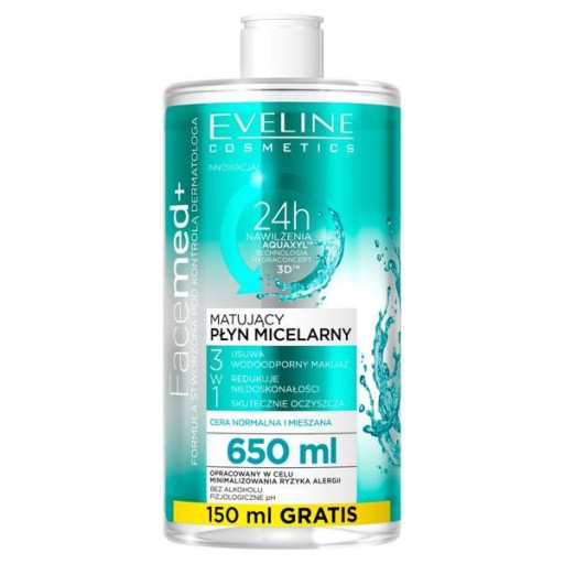 Eveline Facemed+ Zmatňujúci micelárny fluid 3v1