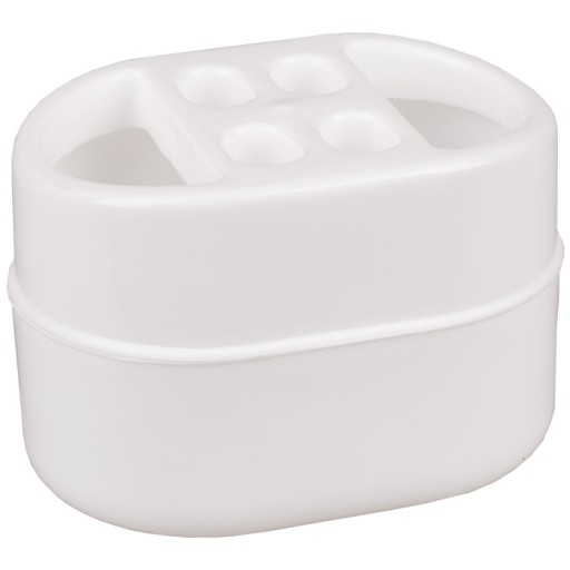 ORGANIZÁTOR NA 4 ZUBNÉ KEFKY BIELA NÁDOBA KÚPEĽŇOVEJ 13x9cm