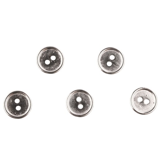 KLASICKÝ kovový gombík 14mm STRIEBORNÝ 5 kusov 94