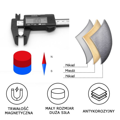 10 x VALCOVÝ NEODYMOVÝ MAGNET 10x5 mm SILNÝ