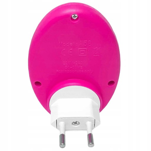 AUTOMATICKÁ LED NOČNÁ LAMPA DO SPÁLNE KONTAKT SNÍMAČ SÚMRAK RUŽOVÁ