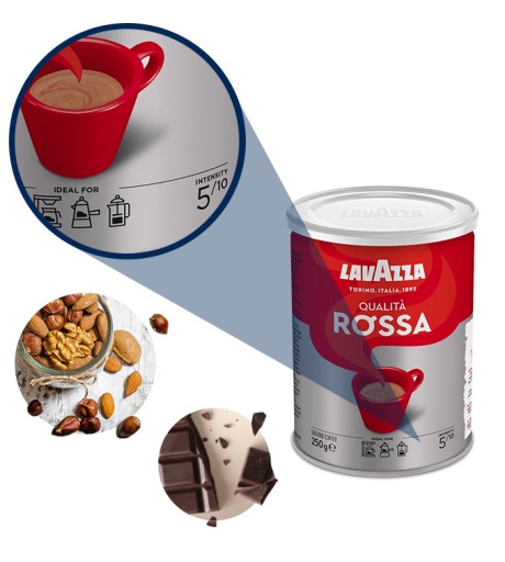 Lavazza Qualita Rossa káva mletá 250g - plechovka