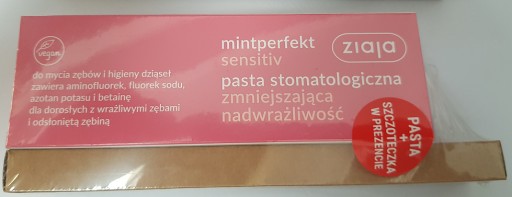Ziaja Mintperfekt Sensitive zubná pasta na precitlivenosť + kefka