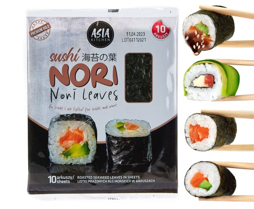 Morská riasa Nori na sushi, chaluha, listy, 10 ks.