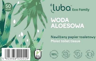Vlhčený toaletný papier s vodou z aloe 50 ks