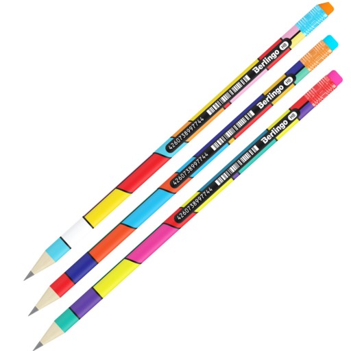 ceruzka s gumou HB COLOR BLOCK BERLINGO MIX 1 ks.