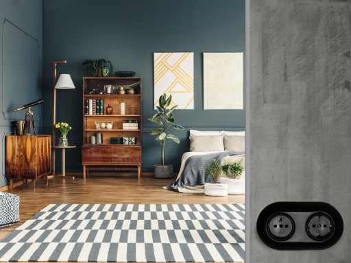 LOFT RETRO VINTAGE ZVONOVÝ SPÍNAČ ČIERNA JLM