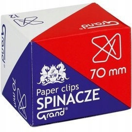Veľké krížové kancelárske klipy 70mm 12 kusov GRAND
