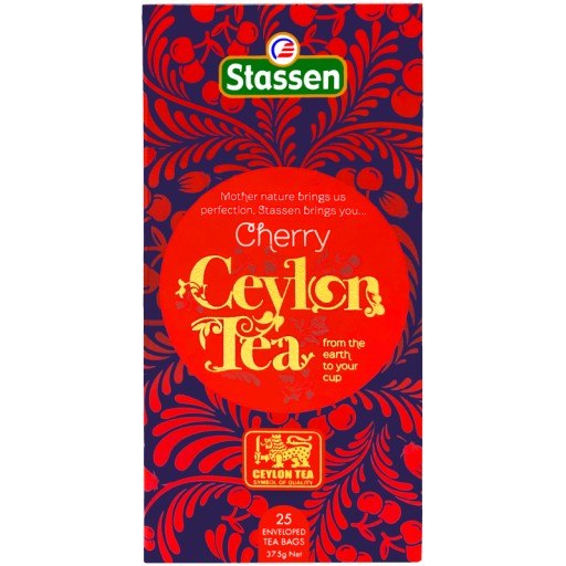 STASSEN Čerešňový čaj - Cejlónsky čierny čaj - ČERŠEŇ - 25 VRECOV