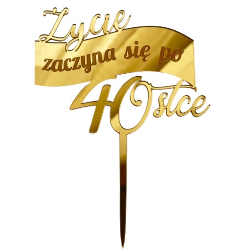 Život začína po 40. narodeninách Topper, narodeninová dekorácia, zlatý PLEXI