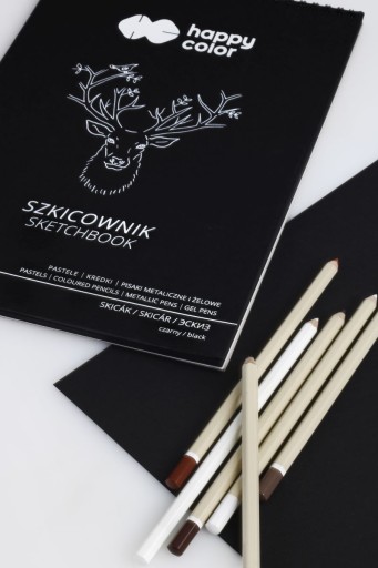 BLOK Špirálový skicár A4 ČIERNA 20 listov 220g HAPPY COLOR