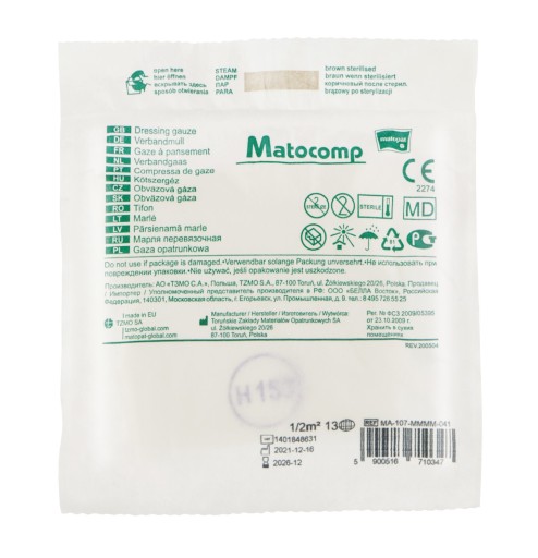 Matocomp Sterilný obväz gáza blister 1 ks 1/2m2 13n