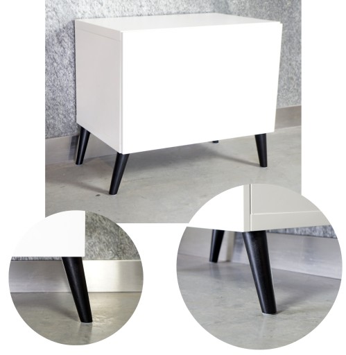 Noha 35cm drevená noha, čierny buk, skosená sada