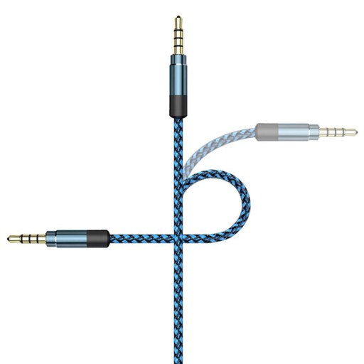 KÁBEL AUDIO MINI KONEKTOR 3,5 MM AUX KÁBEL DLHÝ PEVNÝ VYZTUŽENÝ NYLON 1,5 m