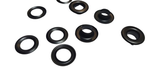 Očká na banner a oblečenie 10 mm. 20 súprav ČIERNA