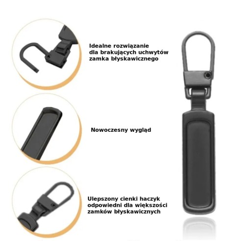 Rúčka, prívesok na zips, zips, strieborná, 2 ks