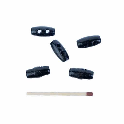 5ks mini gombíky, špendlíky 15mm, čierne špendlíky