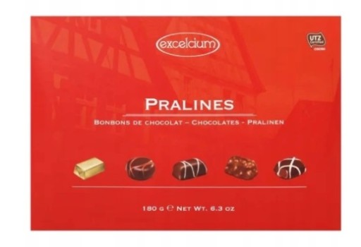 Excelcium Pralinky červené 180 g bonboniéra