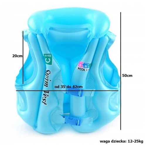 NAFUKOVACIA VESTA KAPOK PRE DETI 12-25KG FARBY