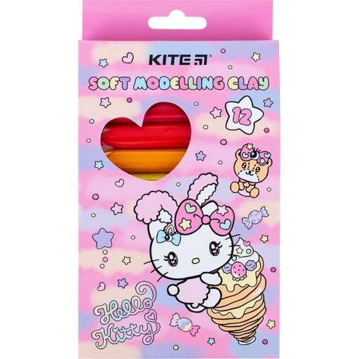 Sada 12 farieb plastelíny pre detskú školu Hello Kitty Kite