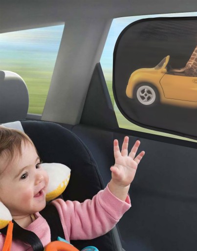 2X SLNEČNÁ CLONA DO AUTO PRE DETI OKIENKO DO AUTO UV ŽIRAFA