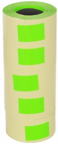 CENOVKY ROVNÉ štítky 26x16 3000ks ZELENÉ