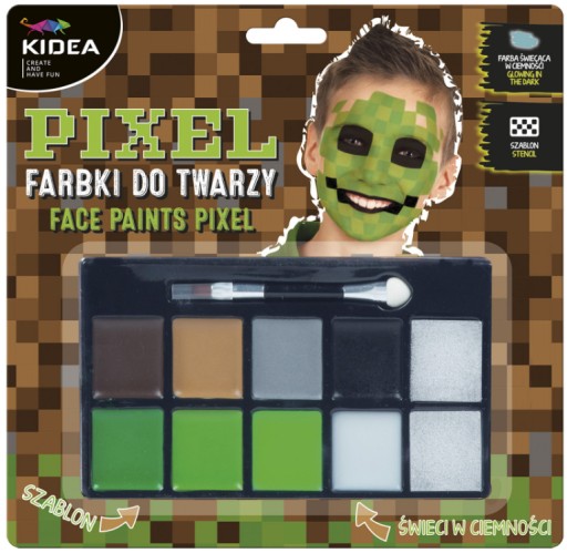 FARBY MINECRAFT FACE PAINT SVIETI V TEMNOM MAĽOVANÍ