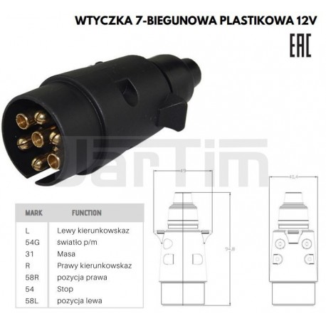 7 PIN 12V zástrčka