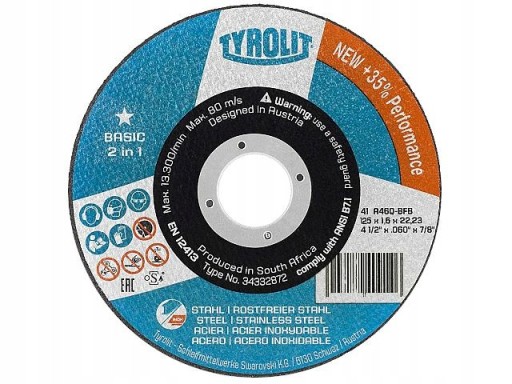 Tyrolit kovový rezací kotúč 125x1,6mm 2v1 Pre nerezovú oceľ Inox