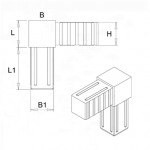 Plastová spojka pre hliníkové profily 20x20x1,5
