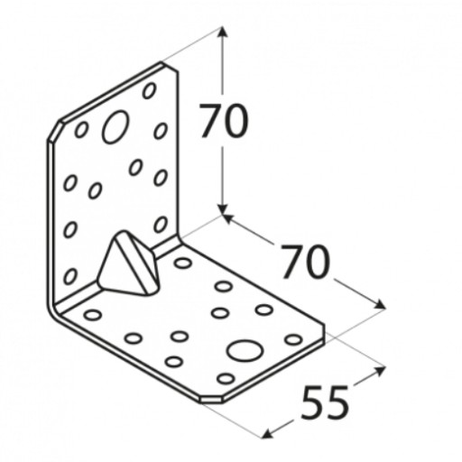 UHLOVÁ TYČ KPL4 TEPSÁRSKA KĹBA 70x70x55x2 10 ks