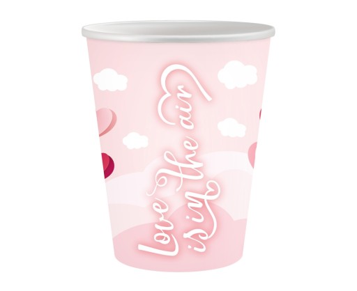 Valentínske papierové poháre lásky 250 ml 6 ks.