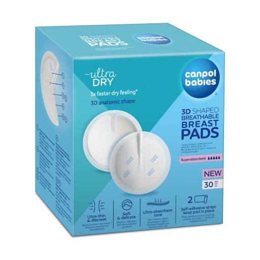 Canpol Baby priedušné ultra absorpčné 3D prsné vložky 30 ks.