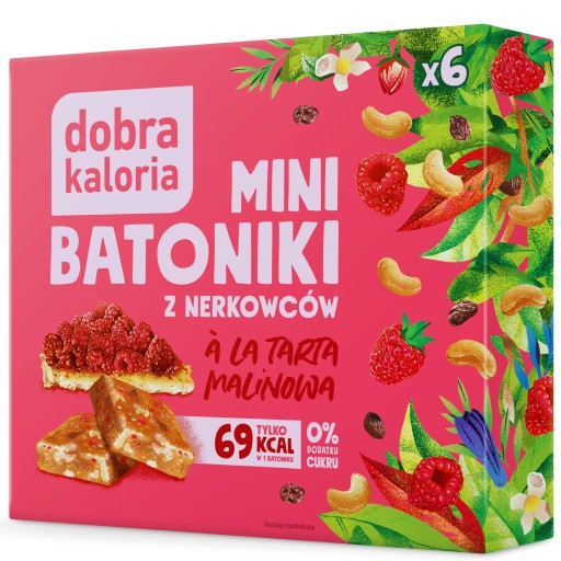 Tyčinky BEZ CUKRU malinový mini tart GOOD CALORIES malinová zdravá tyčinka