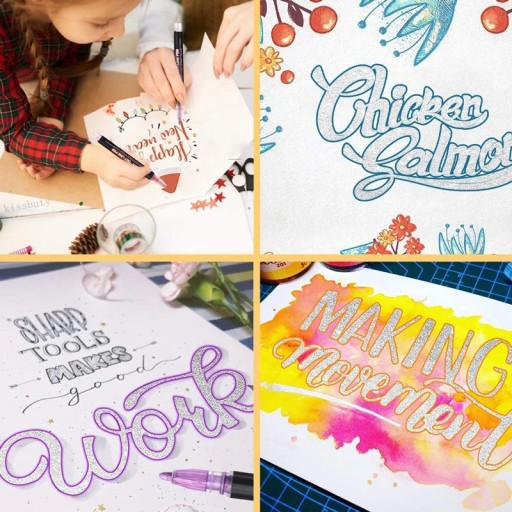 MAGIC MARKERS Glitrové fixy FAREBNÉ METALICKÉ DVOJRADOVÉ 8 ks