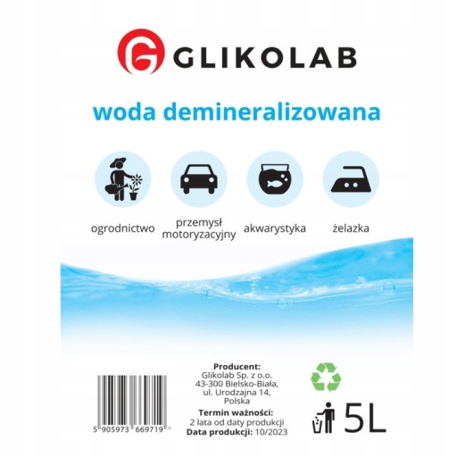 DEMINERALIZOVANÁ DESTILOVANÁ VODA 5L