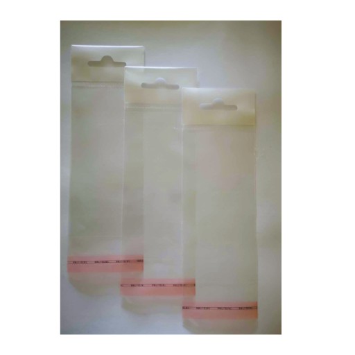 Mini celofánové vrecká s lepidlom + Euro prívesok 4,2x7 cm 100 ks