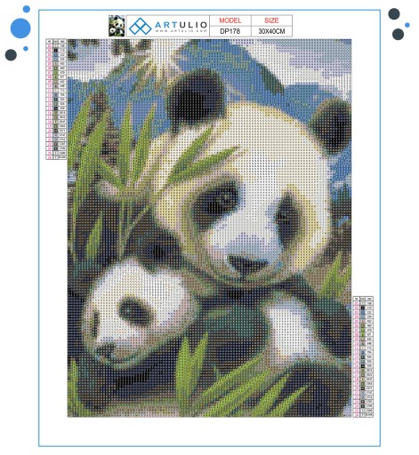 Diamantové vyšívanie diamantová maľba mozaika pre deti 5d zvieratká panda zoo