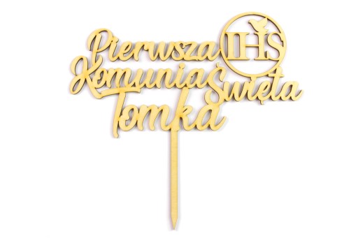 COMUNION TOPPER Prvé sväté prijímanie Meno IHS!