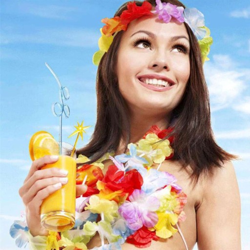 HAVAJSKÝ náhrdelník kvietky ALOHA HAWAI párty ibištek hen party