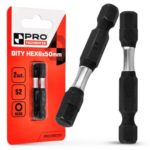 Nárazový bit HEX6 Nárazové bity 50mm | Nárazový bit pre skrutkovač 2 ks.