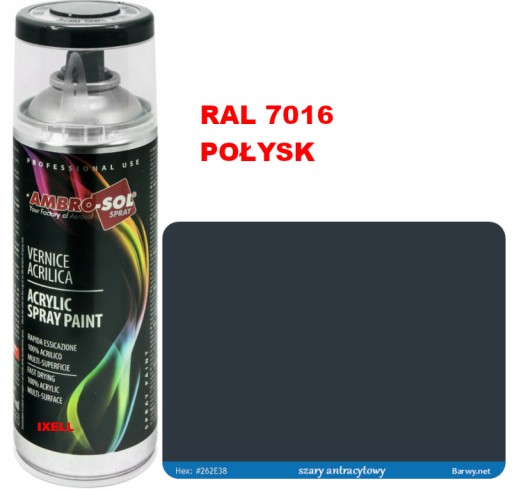RAL 7016 LAK V STRIEKU antracit sivý LESK 1233