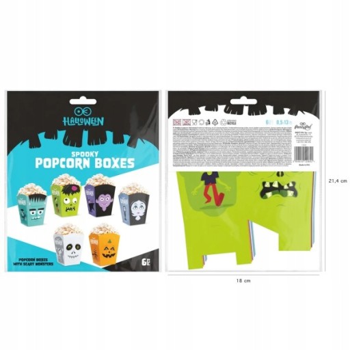 POPCORNOVÉ BOXY HALLOWEEN MONSTER 6 ks