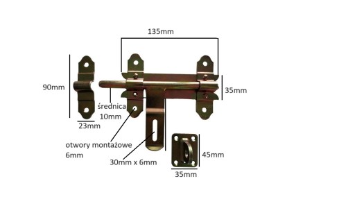 Uzáver na západku garážovej brány 150mm, pozink