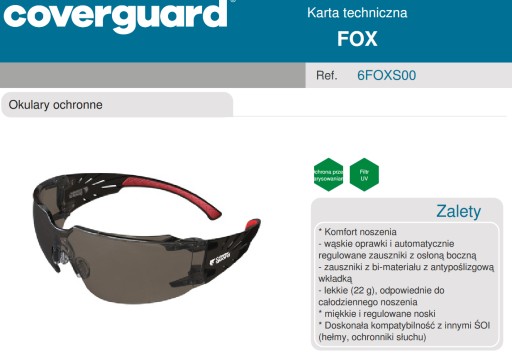 COVERGUARD SLNEČNÉ OKULIARE UV OCHRANA FOX