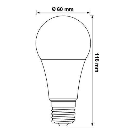 E27 LED žiarovka 7W 620lm 6000K studená biela