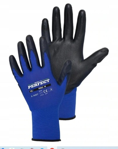 Nylonové pracovné rukavice STALCO Poli, veľkosť 9 Perfect